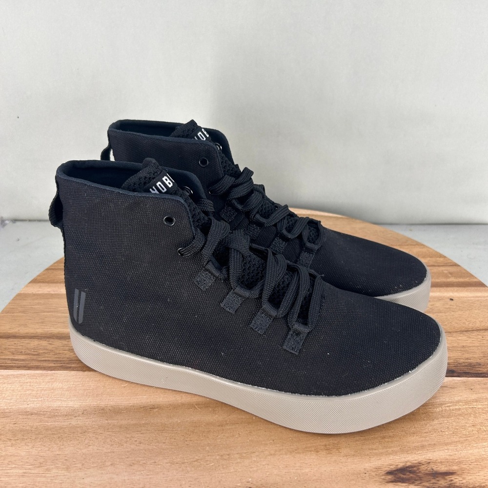 NOBULL Black Canvas Mid Trainer Shoes Mens Size 9.5 Womens 11 Gym Workout